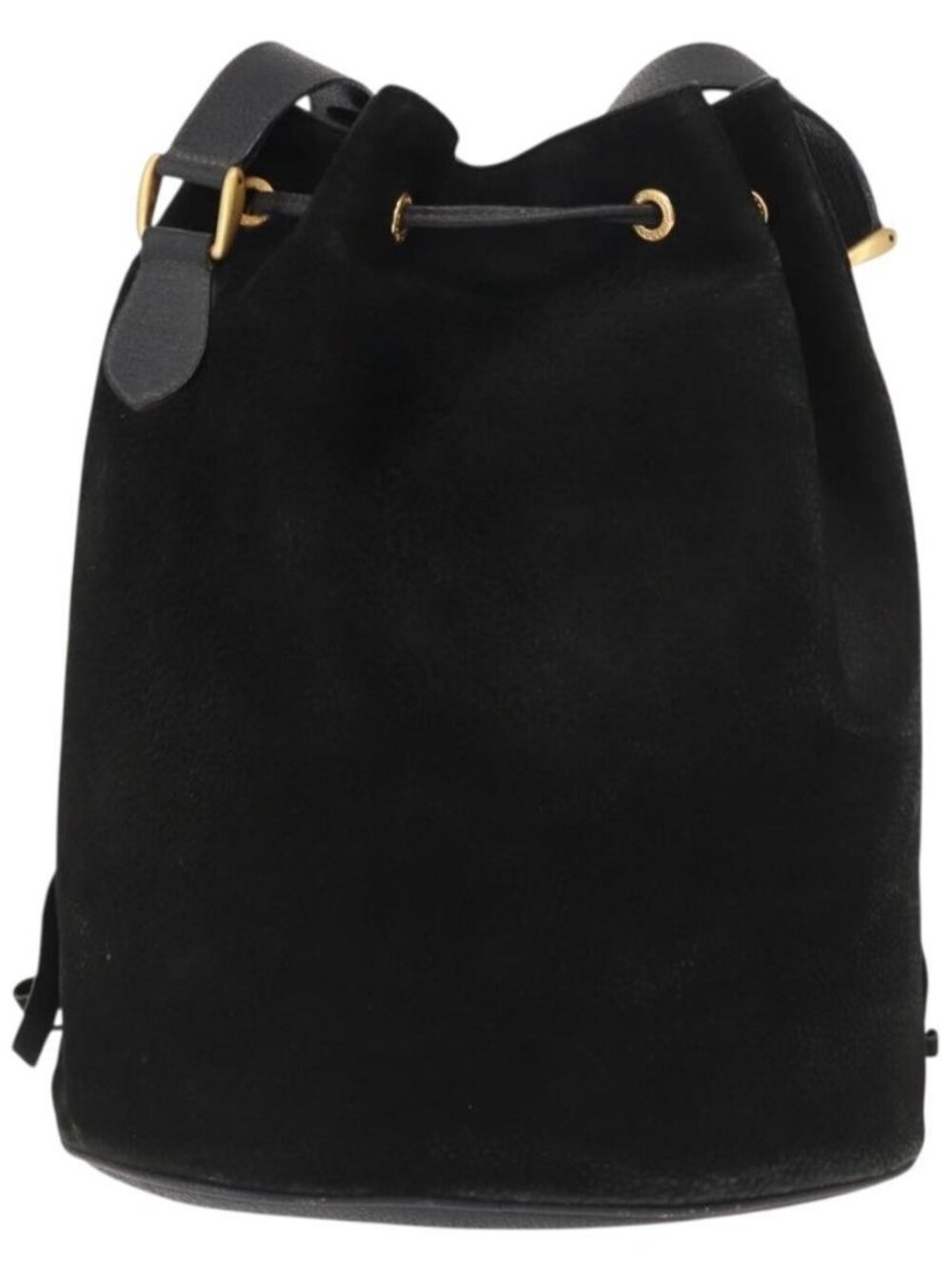 GUCCI Shoulder Bag Suede Leather Black Gold Auth BA8456 - Picture 3 of 16